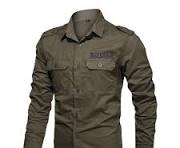 Camisa táctica de trabajo para hombre, estilo militar, ajustada, de manga  larga, ajuste regular, casual, con botones, para exteriores