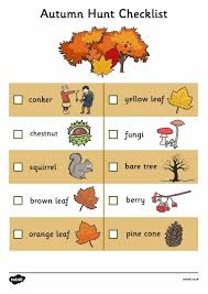 Autumn Hunt Checklist Eyfs Outdoor Learning Activity Free Printable Autumn Activities For Kids Autumn Eyfs Activities Autumn Activities