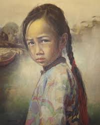 Ponytail Girl 1973 26x22 by Wai Ming