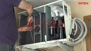 Ac outdoor unit water leakage. Split Ac Outdoor Unit Wet Service Process Hindi Youtube