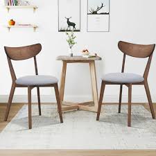 Enjoy free shipping on most stuff, even big stuff. Mid Century Modern Wood Dining Chair Upholstered With Curved Back Set Of 2 Ebay
