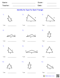 geometry worksheets triangle worksheets