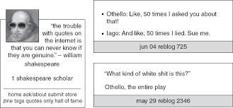 Look at these examples from hamlet: Quoting Shakespeare Now Part Iii Shakespeare And Quotation