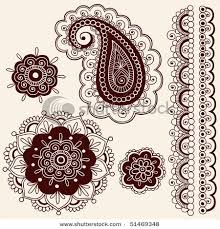 Stock Vector Hand Drawn Abstract Henna Mehndi Flowers And Paisley Doodle Vector Illustration Design Elements 514 Tatuirovki Hnoj Uzory Risunkov Hnoj Uzory Hnoj