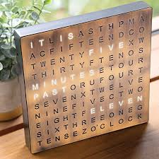 Amazon Com Sharper Image Light Up Electronic Word Clock Copper Finish With Led Light Display Usb Cord And Power Unique Clocks Light Words Amazon Home Decor
