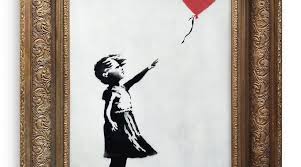Durch internationale aktivitäten erlangte banksy weltweite bekanntheit. Girl With Balloon Banksy Kunstwerk Zerstort Sich Selbst Nach Versteigerung Nordkurier De
