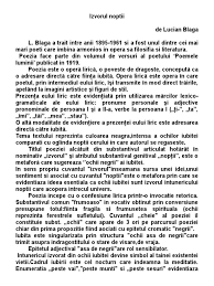 Izvorul nopţii de lucian blaga. Izvorul Noptii Comentariu