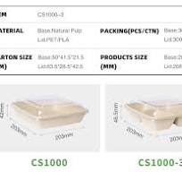 Biodegradable Bamboo Sugarcane Bagasse Container Bento Lunch Box Disposable