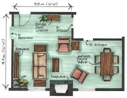 l shaped living/dining room is a