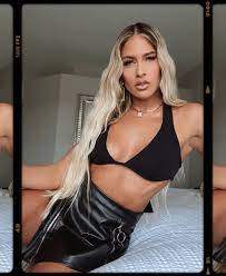 WWE legend Kelly Kelly poses in black bra and leather skirt to promote  OnlyFans site | The US Sun