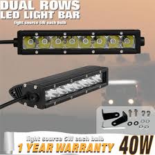 40w Spot 9 Inch Single Row Led Offroad Light Bar For Jeep Lamp Ute 4x4wd 6000k Off Road Led Lights Bar Lighting Car Lights