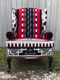 Sold Pendleton Navajo Southwestern Custom Upholstered Accent Etsy Furniture Arm Chairs Living Room Furniture Upholstery
