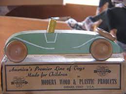 Tutor Antique Pull Toy Wood Car W Original Box Pull Toy Wooden Car Wood