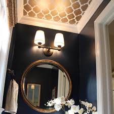 In Defense Of Painting Your Ceilings Anything But White Dark Blue Bathrooms Bathroom Ceiling Paint Grey Ceiling Paint