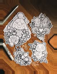 Animal Art Crossing Cute Designs Fan Geek Kultur Tatovering Sod Fan Art Inspirere In 2020 Animal Crossing Fan Art Animal Crossing Animation Art Character Design