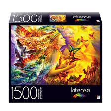 This 14+ puzzle is packaged in a triangular puzzle box and has dimensions of 23.6 x 31.5 (60 x 80 cm). 1500 Piece Intense Color Jigsaw Puzzle Fantastic Colorful World Toys R Us Canada