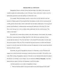 Sample paragraph critique 1 youtube how to write a essay example. Biographical Criticism 1 Doc