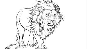 Easy Lion Coloring Pages For Kids Drawing With Crayons