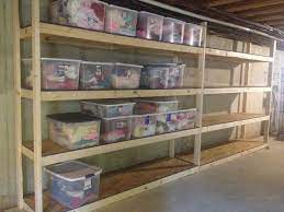 This storage room had two storage shelves in it before, but the shelves weren't spaced correctly and stuff got piled up. Pin By Pat Farrell On Diy Projects Diy Storage Shelves Basement Storage Shelves Basement Shelving