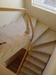 Custom treads, wood handrail, box newel posts, & balusters. Winder Stairs Staircase San Francisco By Handrail Solutions Houzz