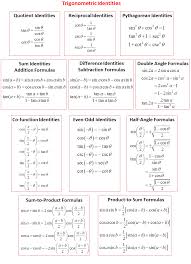 Trigonometric Identities Png 868 1200 Math Methods Math Formulas Math Notes