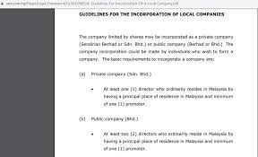 Before forming a company, owners must submit a unique company name that is not identical to the existing registered company name. Sdn Bhd Company Registration Malaysia Fees Process