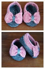 Of the three patterns, this one here is my favorite. Baby Slippers With Bow Free Knitting Pattern