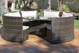 Builddirect Patio Furniture Patio Furniture Monte Carlo Series 5 Piece Curved Bench D Modern Patio Furniture Dining Set With Bench Outdoor Furniture Sets