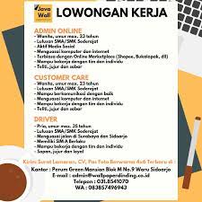 Lowongan kerja pabrik surabaya 2020 lulusan smk. Lowongan Kerja Java Wallpaper Surabaya Sidoarjo Loker Surabaya