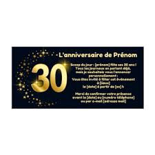 Invitation D Anniversaire 30 Ans Gratuit A Imprimer Ou Envoyer Par Carte Virtuelle