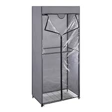 A heavy duty zipper provides a secure closure for this closet cover and the flaps secure to the sides with easy to use toggles. Gray Whitmor Cover Only For Double Rod Closet With Heavy Duty Zipper Home Closet Systems