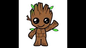 In this drawing guide i will show you how to draw a baby groot in seven simple steps. How To Draw Cute Baby Groot Kawaii Baby Groot Youtube