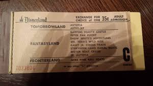 Disneyland C Ticket From 1957 Or 1958 Sleeping Beauty Castle Disneyland Vintage Disney