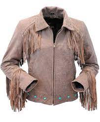 Turquoise And Fringe Brown Leather Jacket For Women L17081zftn Leather Jackets Women Brown Leather Jacket Fringe Leather Jacket