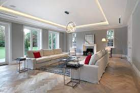 Coffered Ceiling With Downlights Around The Edge In 2021 Coffered Ceiling Coffered Ceiling Lighting Home