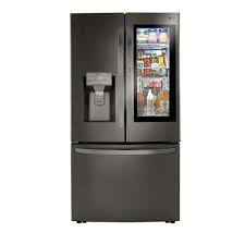 Lg Electronics 23 3 Cu Ft French Door Refrigerator With Instaview Dual And Craft Ice In Printproof Black Stainless Counter Depth Lrfvc2406d The Home Depot
