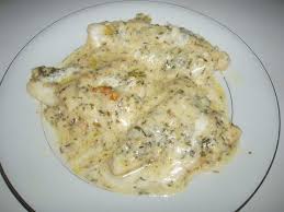 White Fish Pangasius Fillet In Cream Wine Sauce Cream Dory Recipe Fish White Sauce Recipes Roast Fish