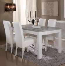 Sa surface laquee son blanc pur donneront un aspect tendance design a votre interieur tout en restant sobre grace a ses lignes epurees. Table De Repas Roma Laque Blanc Marbre Gris Blanc Gris Marbre L 160 X H 76 X P 90