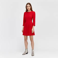 Warehouse Kilt Pleat Mini Dress Bright Red 2 Pleated Mini Dress Dresses Printed Midi Dress