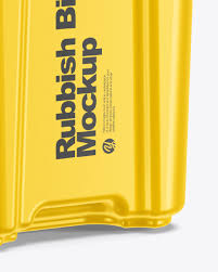 Plastic Rubbish Bin Mockup In Object Mockups On Yellow Images Object Mockups