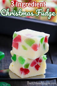If desired, dust with confectioners' sugar. 3 Ingredient Christmas Fudge The Kitchen Magpie Fudge Recipes Christmas Fudge Christmas Food