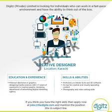 Graphic Designer Jobs In Karachi 2020 Bachelor's degree in graphic design, industrial design, interior design, fine arts, or any equivalent.
