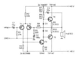 Simple 100 W Power Amp Power Amplifiers Circuit Design Audio Amplifier