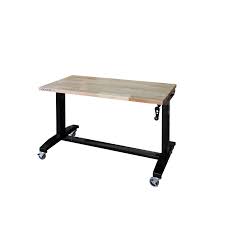 Husky 46 In Adjustable Height Work Table Holt46xdb12 The Home Depot Adjustable Height Work Table Adjustable Height Workbench Computer Desks For Home