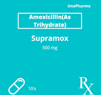 SUPRAMOX Amoxicillin 500mg Capsule 100's price in the ...