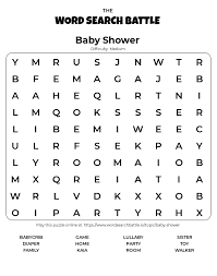 Usa daily crossword fans are in luck—there's a nearly inexhaustible supply of crossword puzzles online, and most of them are free. Printable Baby Shower Word Search Word Search Battle