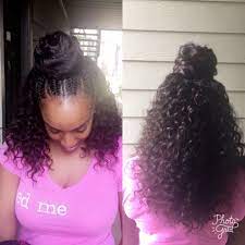 Feed In Braids With Top Bun And Sew In Feedinbraids Braids Smallbraids Hair Curlyhair Sewin Topbun Bun Br Afro Hair Do Hair Inspiration Hair Beauty