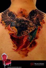 Doing a patriotic american flag can easily be turned into an even cooler tattoo by making it an american flag eagle tattoo. Realistic Back Eagle Flag Tattoo By Piranha Tattoo Supplies