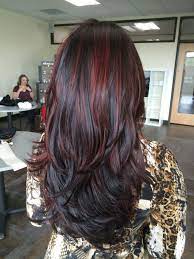Hairstyles For Long Hair With Red Highlights Dark Hair With Highlights Hair Color Auburn Dark Auburn Hair