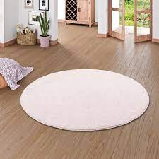 Farben » grau, rosa, weiß, grün, bunt. Teppich Hochflor Shaggy Cottage Pastell Rosa Rund